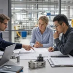 How to Choose an Industrial Technology Supplier. Industrial procurement team evaluating supplier evidence and a factory technology proposal